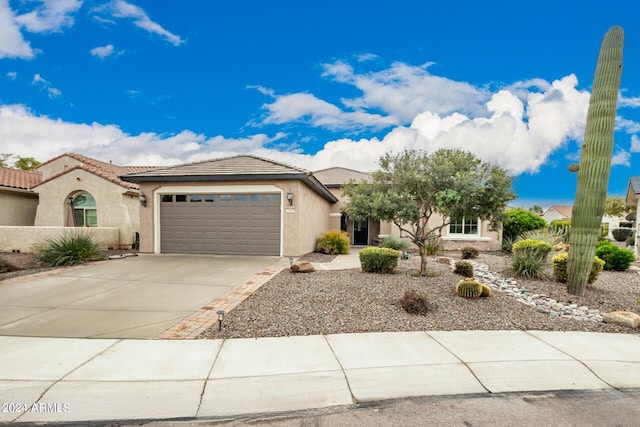 view of front of house with a garage