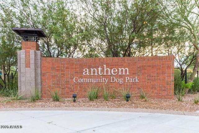 view of community sign