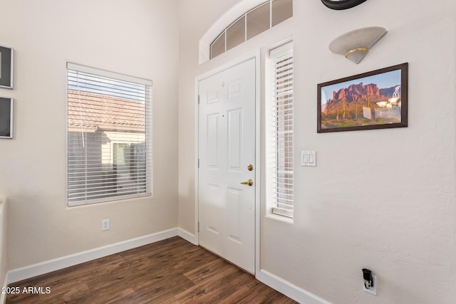 entrance foyer featuring dark hardwood / wood-style floors