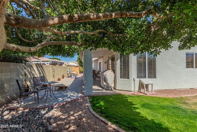 view of yard with a patio