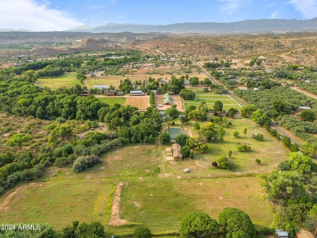 aerial view with a mountain view