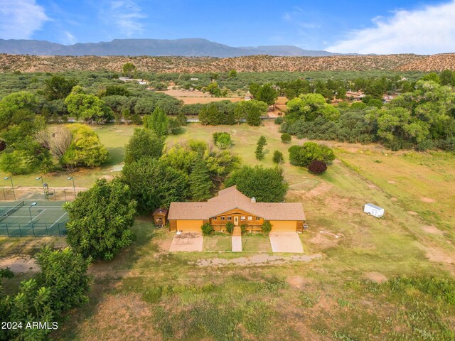 bird's eye view with a rural view