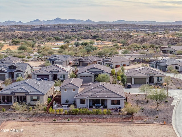 bird's eye view featuring a mountain view