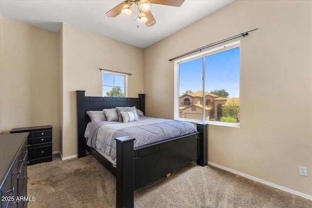 5212 S Monte Vista St, Chandler, AZ 85249 - bedroom with carpet flooring, baseboards, and ceiling fan