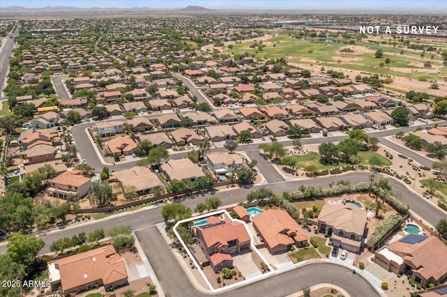 5212 S Monte Vista St, Chandler, AZ 85249 - aerial view of property's location with nearby suburban area, property parcel outlined, and a mountainous background