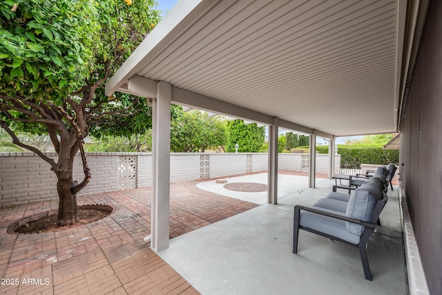 view of patio / terrace featuring a fenced backyard