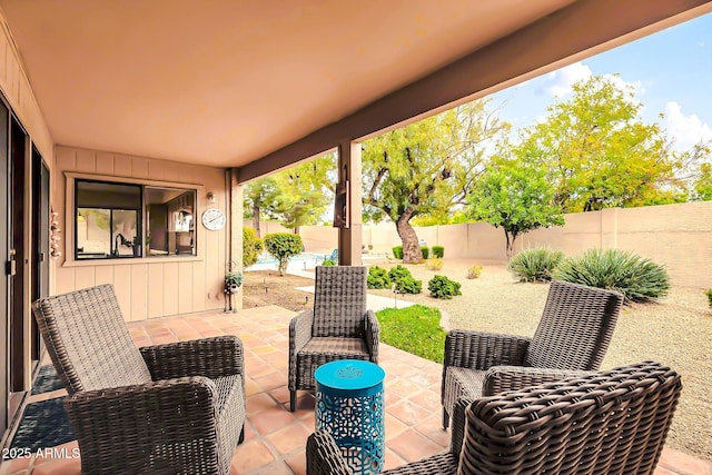 view of patio with a fenced backyard