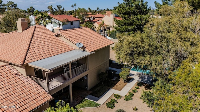 aerial view featuring a residential view