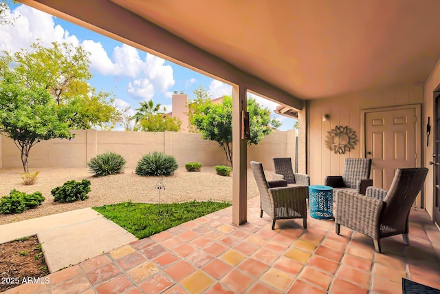 view of patio / terrace with visible vents and a fenced backyard