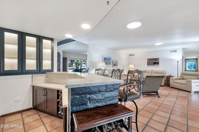 kitchen featuring light tile patterned floors