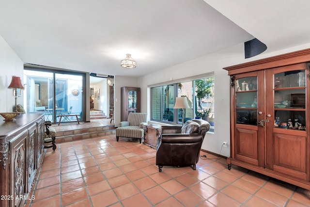 view of tiled living room