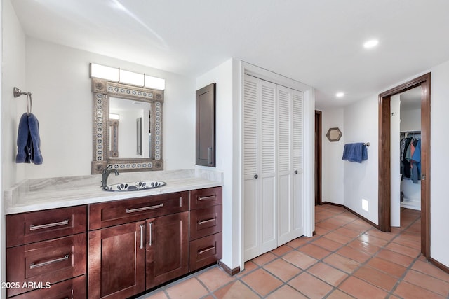 bathroom featuring vanity and tile patterned floors