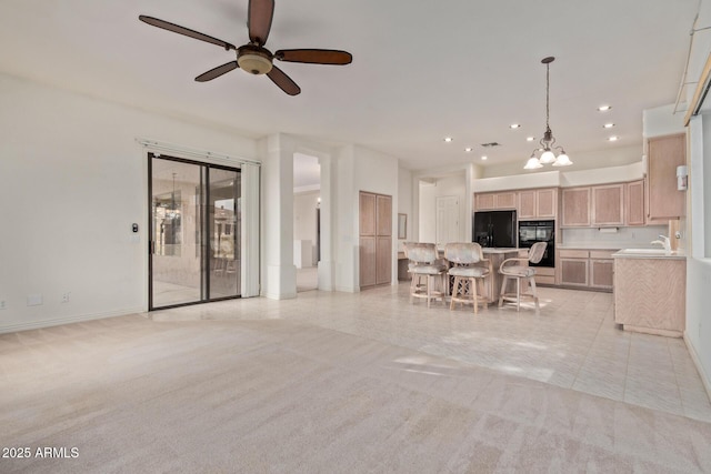 18 E Paint Your Wagon Trl, Phoenix, AZ 85085 - living area with recessed lighting, ceiling fan, a chandelier, and baseboards