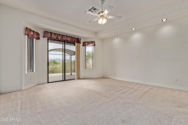 18 E Paint Your Wagon Trl, Phoenix, AZ 85085 - spare room with light colored carpet, a ceiling fan, baseboards, and recessed lighting