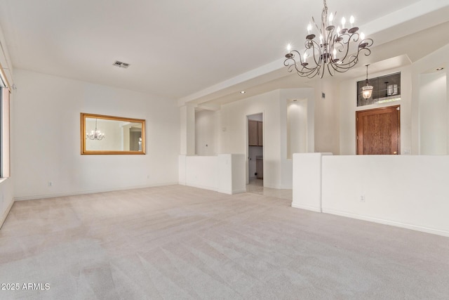 18 E Paint Your Wagon Trl, Phoenix, AZ 85085 - unfurnished room featuring a chandelier, light carpet, and baseboards