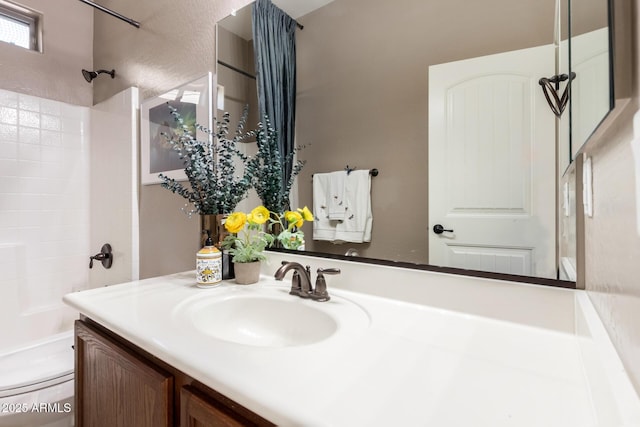 6202 E Mckellips Rd Unit 183, Mesa, AZ 85215 - bathroom with vanity, toilet, and shower / tub combination