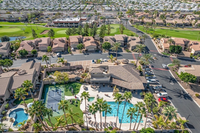 6202 E Mckellips Rd Unit 183, Mesa, AZ 85215 - aerial perspective of suburban area featuring a golf course and a pool area