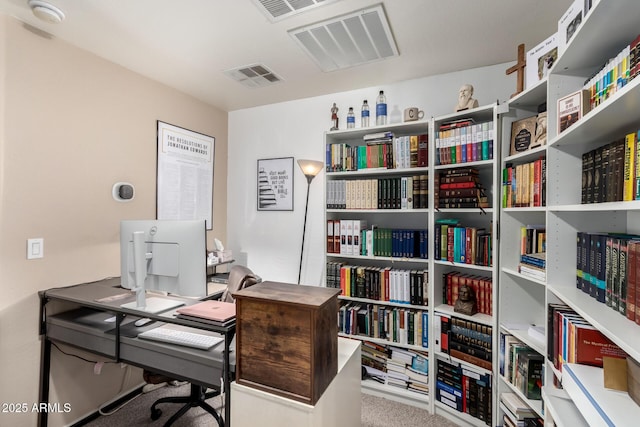 view of carpeted office