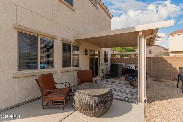 view of patio with central air condition unit