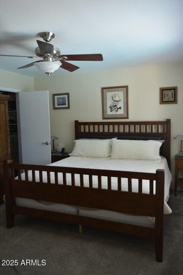 12601 N 34th St, Phoenix, AZ 85032 - carpeted bedroom featuring a ceiling fan