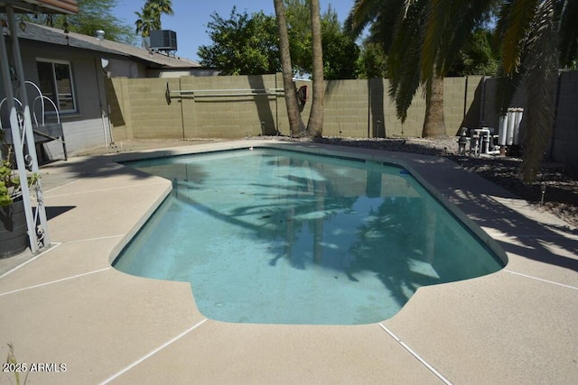 12601 N 34th St, Phoenix, AZ 85032 - view of swimming pool featuring a fenced in pool, a patio, a fenced backyard, and central AC