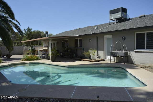 12601 N 34th St, Phoenix, AZ 85032 - view of swimming pool with a fenced in pool, a patio area, central AC, and fence