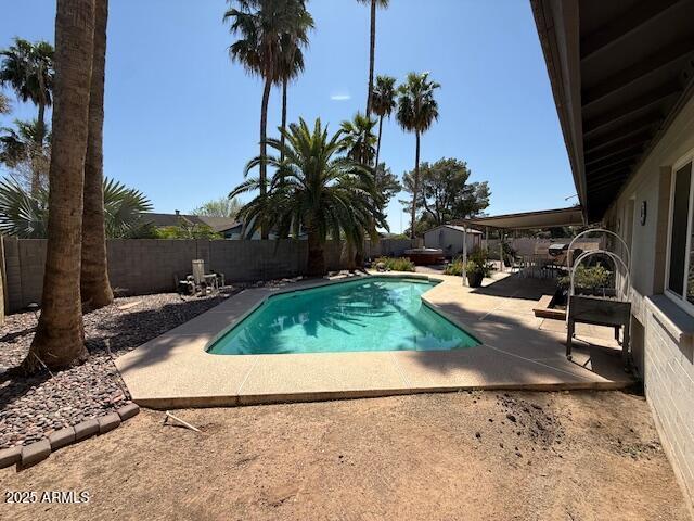 12601 N 34th St, Phoenix, AZ 85032 - view of swimming pool with a fenced in pool, a patio, and a fenced backyard