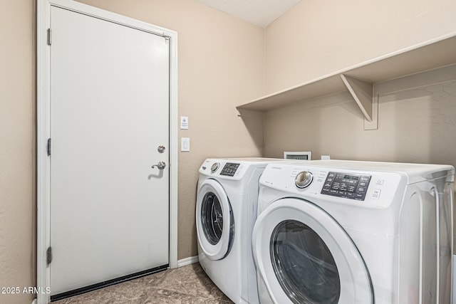 19576 N Portarosa Ct, Maricopa, AZ 85138 - washroom featuring washer and dryer and baseboards