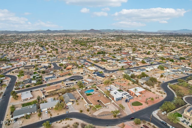 aerial view featuring a mountain view