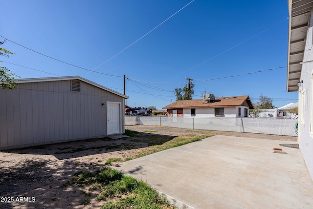 view of yard with a patio area and fence