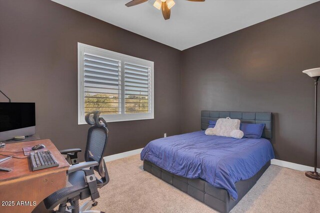 28319 N Marchant Trce, Queen Creek, AZ 85144 - carpeted bedroom with baseboards and ceiling fan