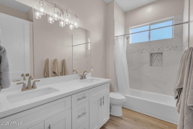28319 N Marchant Trce, Queen Creek, AZ 85144 - full bath with toilet, wood finished floors, double vanity, and a sink