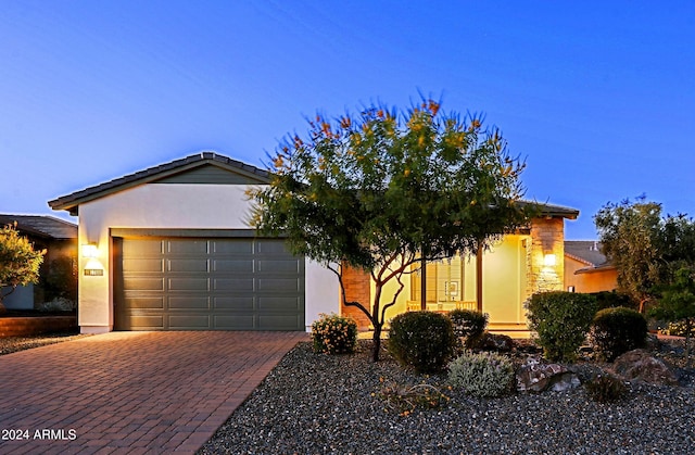 view of front of house featuring a garage