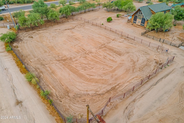 bird's eye view with a rural view