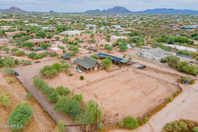 aerial view with a mountain view