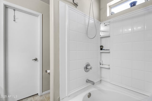 full bathroom featuring shower / washtub combination