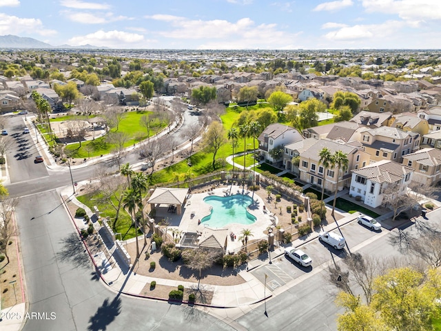 aerial view with a residential view