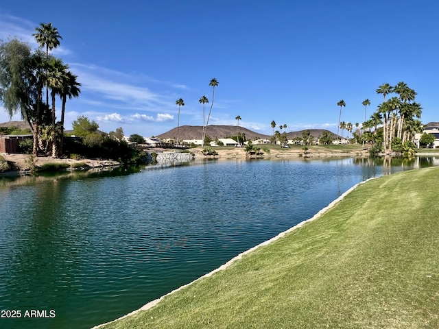 view of water feature with a mountain view