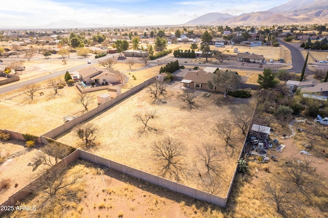 bird's eye view with a mountain view