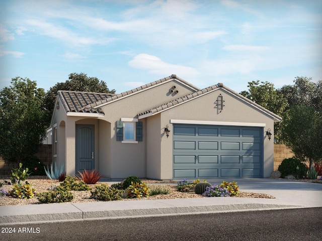 ranch-style home with a garage