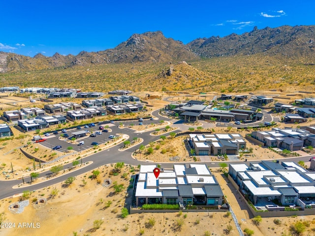 drone / aerial view with a mountain view