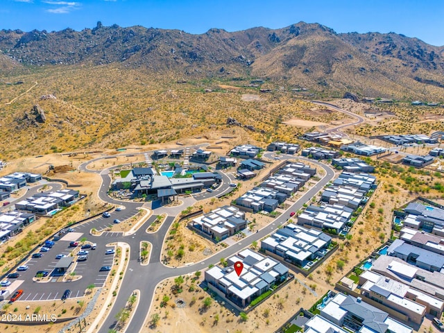 aerial view with a mountain view