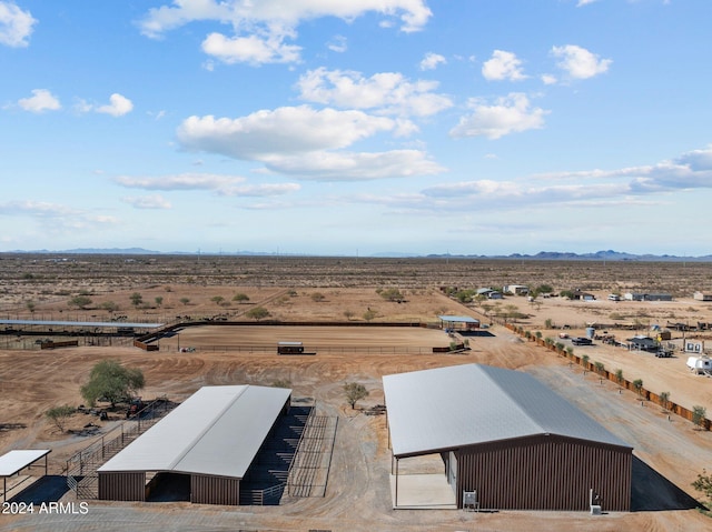 bird's eye view featuring view of desert and a mountain view