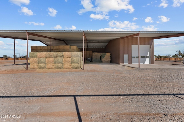 exterior space featuring a garage