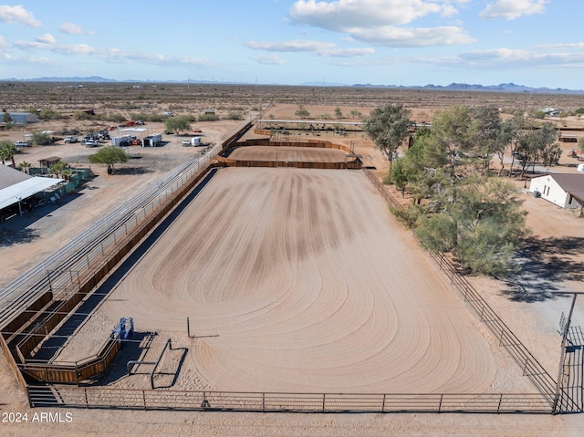 drone / aerial view with a mountain view