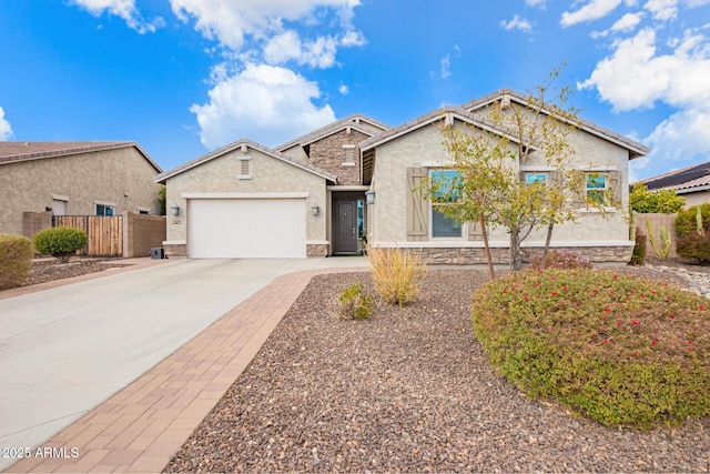 view of front of property featuring a garage