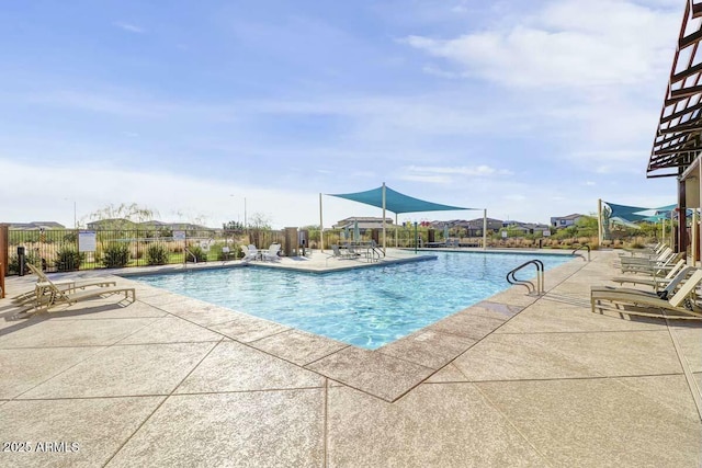 view of pool featuring a patio area