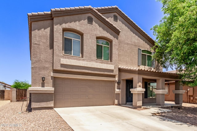 view of front facade featuring a garage