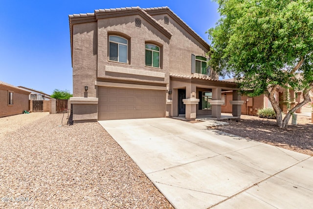 view of front facade with a garage