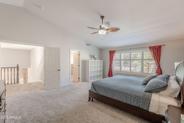 20809 N 17th St, Phoenix, AZ 85024 - bedroom with carpet floors, a ceiling fan, and high vaulted ceiling